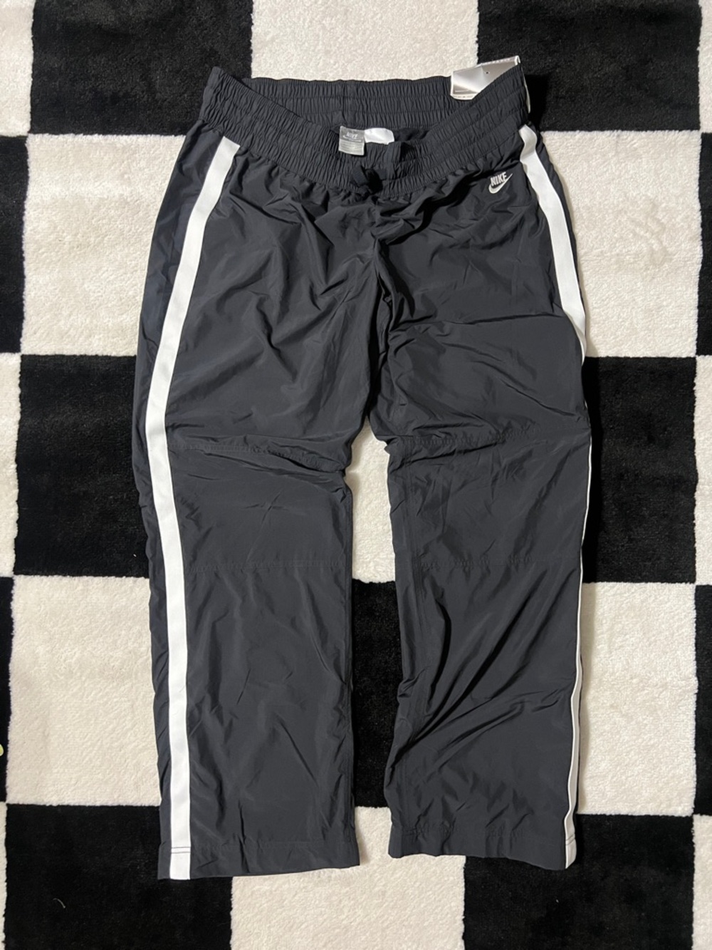 Nike Black Pants women’s with White Side Stripes Y2K